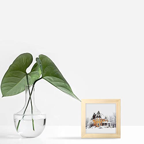WUTL 5x5 Picture Frames Solid Wood Square Photo Frame Grain 6 Pack - color: Grain, size: 5x5