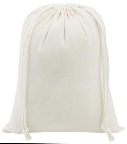 PALTERWEAR 100% Cotton Drawstring Bags 10‑Pack 6x8 Lightweight 70 GSM Muslin Pouch Set | Reusable Gift, Craft, Pantry, Travel Storage | Double Drawstring (Natural Beige, 6 x 8 Inches) - size: 6 x 8 Inches