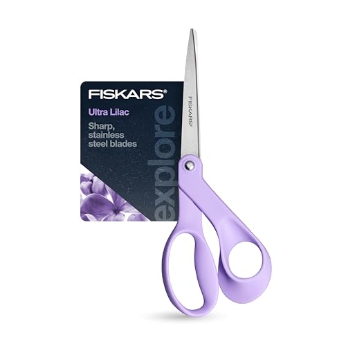 Fiskars 8" Designer Explore Collection Scissors, Ultra-Lilac