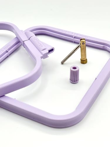 Nurge Square Embroidery Hoop - Plastic Cross Stitch Frame for Needlepoint & Embroidery - Adjustable Craft Hoop - Lilac - No:4 (Large) - color: Lilac, size: No:4 (Large)