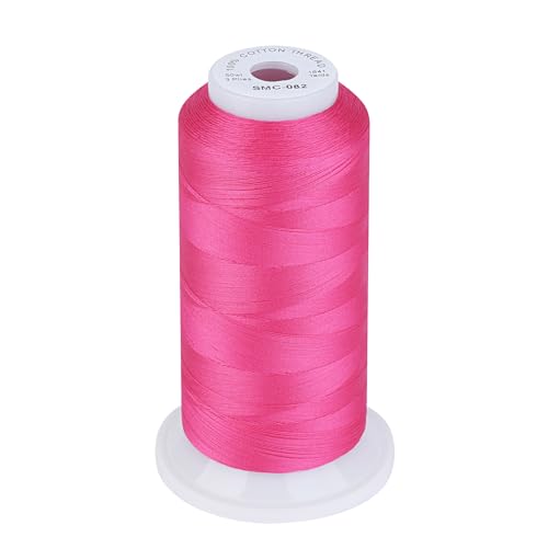 Simthread 100% Cotton Thread 1641 Yards Fuchsia for Sewing Quilting - color: Fuchsia
