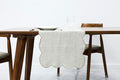 100% Natural Linen Rustic Scalloped Embroidery Table Runner 60 Inches, Linen Table Runner 14 x 60 Inch Ideal for Dresser and Dining Tables Decor, 2-4 Sets, Linen(Edges-Gold) - size: 14''x60''
