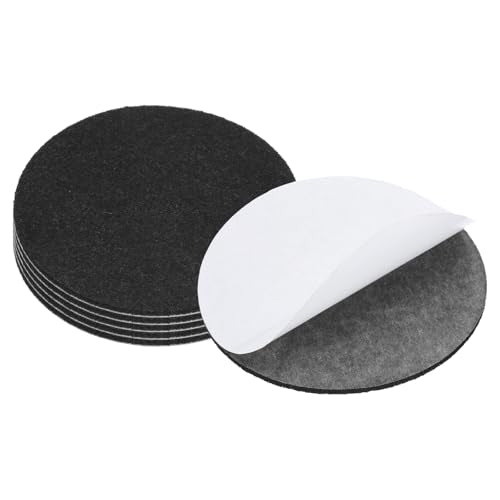 PATIKIL 4 Inch Diameter Lamp Base Felt, 6Pack 3mm Thickness Round Soft Adhesive Non-Slip Anti-Scratch Backed Felt for Lamp Furniture DIY Craft, Black - color: Black, size: 4 Inch