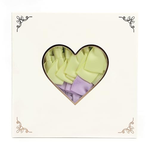 Pre-Tied Pastel Rainbow Satin Ribbon Bows for Crafts 3", 6 Colors - color: Pastel
