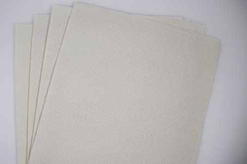 KCS 4/6 pc of 12" x 18" 18CT Counted Cotton Aida Cloth Cross Stitch Fabric (4 pc, Antique White) - color: Antique White, size: 4 pc