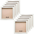 8x8 Picture Frames Set of 10, White Solid Wood Wall Mounted Frames - size: 8x8