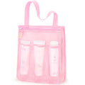 famichan Mesh Shower Caddy Portable, Gym Travel Camp Dorm Room Essentials for Women and College Girl, Pink Bathroom Shower Bag - color: Pink