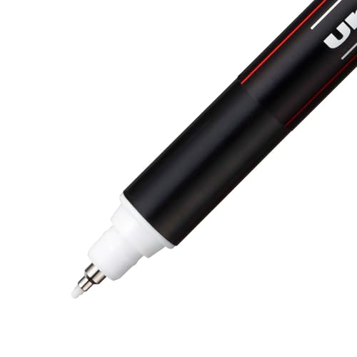 posca PC-1MR Water-Based Paint Markers, Extra Fine Tip (0.7mm), White, 3 Count - color: WHITE