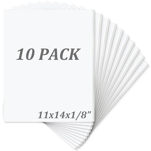 Mat Board Center, Pack of 10 Acid-Free Foam Boards, 11x14 inch White Foam Boards, 1/8" Thick - color: White, size: 11x14