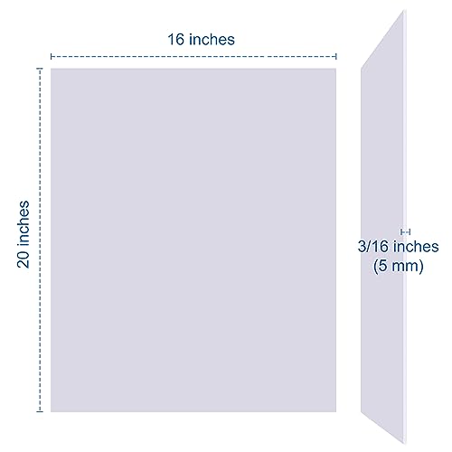 Foam Board 16 x 20 x 3/16"(5mm), Foam Core Board Sheets, White Poster Board - size: 16x20 in 12 Pack