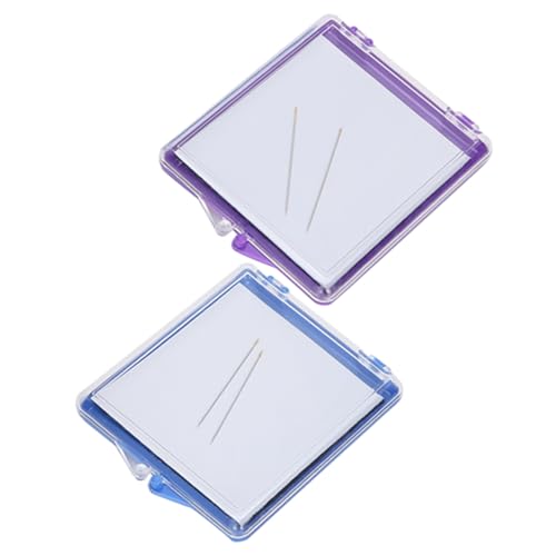 Zerodis 2 Pcs Needle Storage Case with Magnetic, Multifunction DIY Auxiliary Tool Magnetic Needle Keeper for Cross Stitch Sewing Knitting Pin Organizer