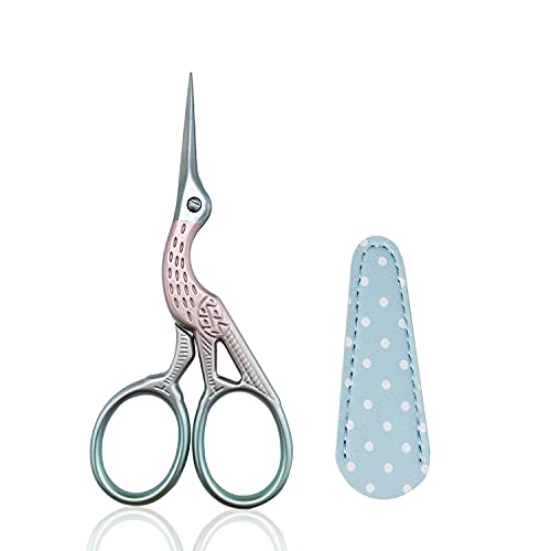 Weabetfu 3.6-inch Embroidery Crafting Scissors with Leather Cover - Pink - color: Pink