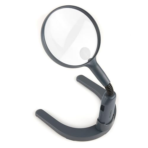 Carson MagniLamp LED Lighted 2x Hand Held or Hands Free Hobby Magnifier with Flexible Gooseneck for Reading, Crafts, Soldering, Jewelry and other Tasks and Hobbies For a Work Bench or Desk Top (GN-55)