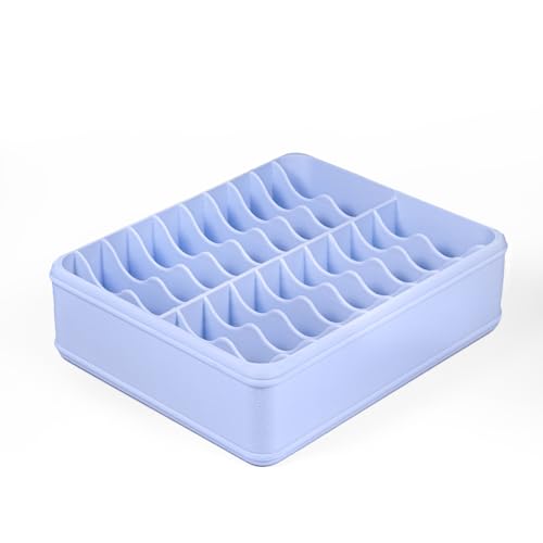 RaySoar 3D Printed 20 Grids Diamond Painting Bag Organizer, Multi Slot Drill Bags Storage Tray, Spill Proof Stand Upright Portable Desktop Craft Storage Caddy for Small Diamond Art Accessories -Blue - color: Blue