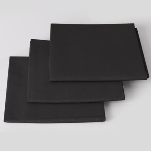 3 Pieces 18 x 21 Inches Cotton Fabric Precut Quilting Fabric Bundles Solid Colors Layer Cakes Quilt Material for DIY Craft Sewing Embroidery (Black) - color: Black