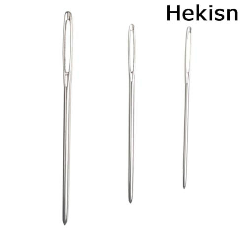 Hekisn Large-Eye Blunt Needles, Stainless Steel Yarn Knitting Needles, Sewing Needles, Crafting Knitting Weaving Stringing Needles,Perfect for Finishing Off Crochet Projects (15 Pieces) - size: 15 Pieces