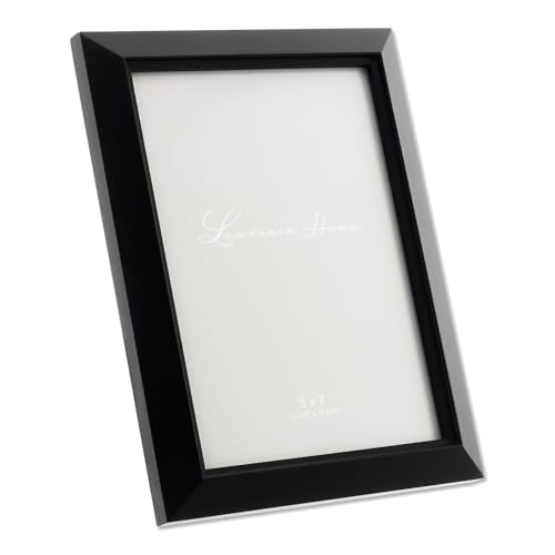 Lawrence Frames Estero Collection, Black Wood Picture Frame, 5x7 - color: Black, size: 5x7