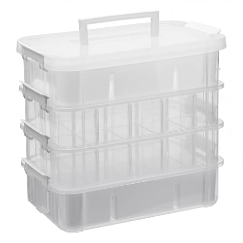 CraftGenes Craft Storage Organizer, 4-Tier Box with 20 Dividers