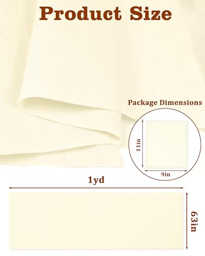 FIVEIZERO 100% Cotton Muslin Fabric by The Yard,63in x 1Yards Unbleached Natural Cotton Material–Medium Weight Beige Calico Fabric for Sewing,Quilting,Embroidery,Crafts & Apparel Projects - color: Natural Unbleached, size: 1 yard pre cut