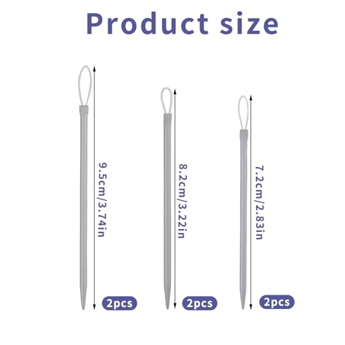 6pcs Wool Needles, Nylon Thread Rope Threader Large Eye Aluminium Finishing Tapestry Hand Weaving Sweater Tools Supplies Accessories for Sewing Knitting Crochet Yarn Embroidery