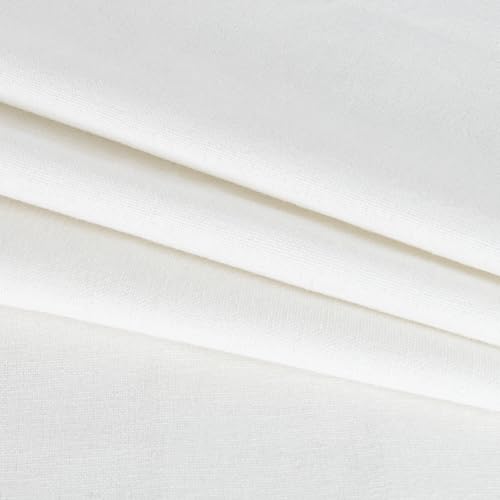 8 PCS 13.8 × 13.8 Inch Linen Embroidery Fabric, Bright White - size: 13.8 × 13.8 Inch