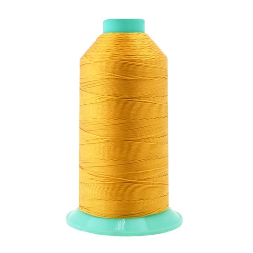 Mandala Crafts Size 207 630D T210 Gold Bonded Nylon Thread, 800 YDs - color: Gold, size: T210 #207 630D/3 800 Yards