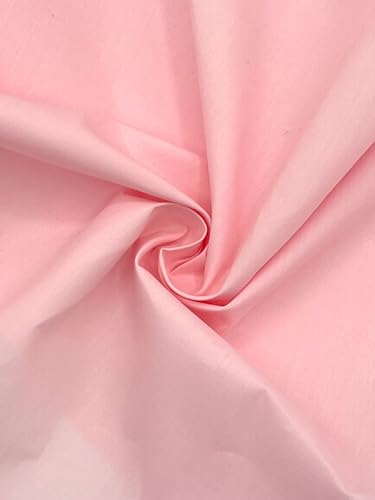 EOVEA - Cotton Polyester Fabric by The Yard – 60" Wide Broadcloth Fabric, Soft, Lightweight & Breathable Material for Lining, Curtains, Bedding, Skirts, Sewing Projects (Baby Pink,1 Yard) - color: Baby Pink, size: 1 Yard