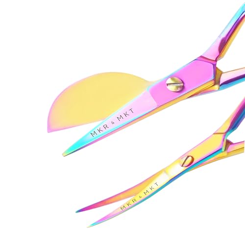 Applique Embroidery Scissors Set - Duckbill & Needlepoint, 4.5", Rainbow - color: Rainbow