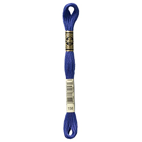 DMC 6-Strand Embroidery Cotton Floss, Medium Very Dark Cornflower Blue - style: #158 Blue