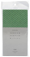Yokota Daruma Sashiko Cloth - Pre-Printed Sashiko Sampler - White with English Instructions Inside - color: White Bouquet