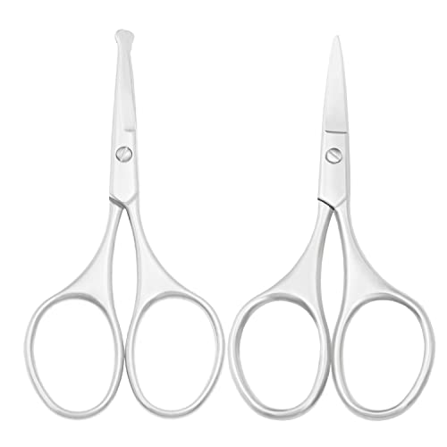 Multicolor Professional Grooming Scissors for Facial Hair Removal - color: Silver Set D