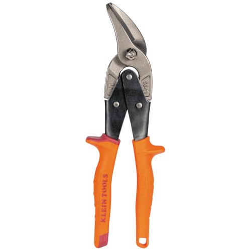 Klein Tools 2400L Left-Cutting Offset Snips, Aviation Tin Snips with Forged Blade for Precision Sheet Metal Cutting - style: Left-Cutting