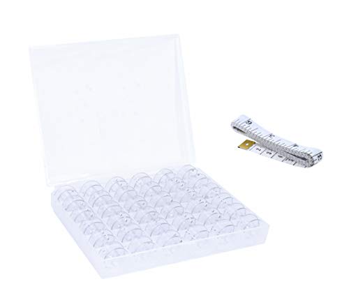 Mandala Crafts Empty SA156 Bobbins for Brother Sewing Machine, 36 Clear Plastic Class 15j Bobbins Compatible with Singer, Kenmore, Bernina, Janome, Elna - color: Transparent, size: Size A 36 Rolls