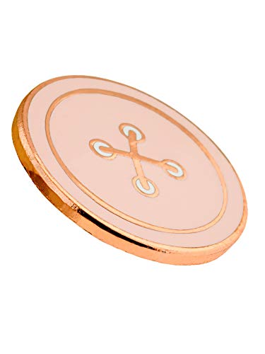 PinMart Sewing Magnetic Enamel Pin and Needle Minder - color: Pink Button Copper Plated, size: 10 Pack