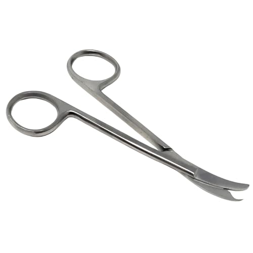 Small Scissors all Purpose, Sharp Mini Detail Craft Shears with Precision Angled One Hook Tip Design, Ideal for Thread Cutting, Sewing, Knitting, Embroidery, Stainless Steel Snips (Silver - 4.5") - color: Silver - 4.5"