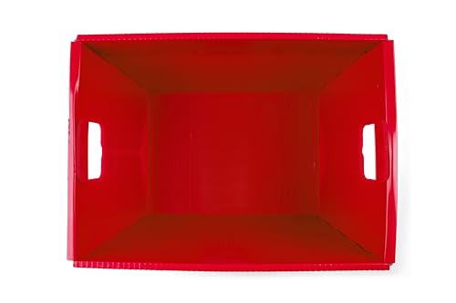 18x13x12" (3 Pack) Space Age Handled Storage Mail Tote, Red - color: Red