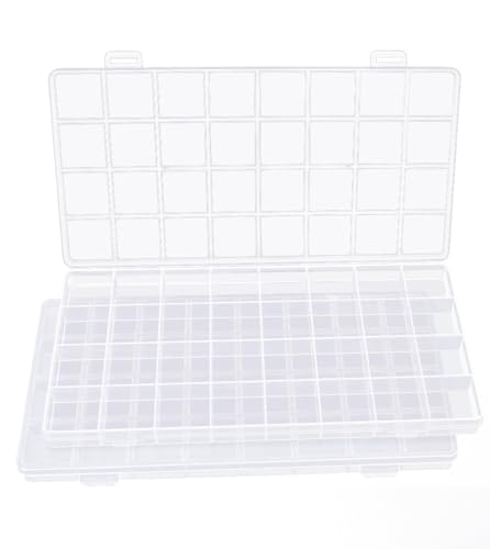 IOOLEEM Bead Organizer Box, 32 Grids Plastic Organizer Container Storage - size: 32 Grids (2 pack)