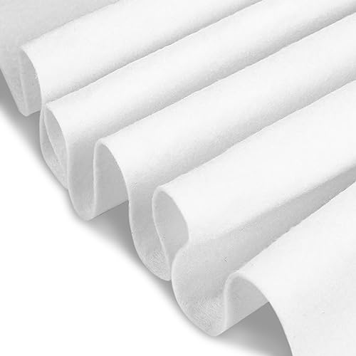 Craft Felt Fabric by The Yard Thickness 1.6mm 36" x 72" Soft and Durable Felt Fabric for Sewing Crafts Blankets DIY Creative Project (White) - color: White