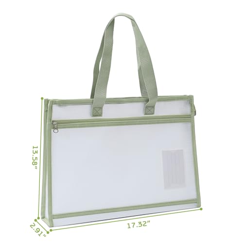 A3 Sewing Project Bags, Mesh Zipper Pouch Bag for Quilting (Green) - color: Green, size: A3