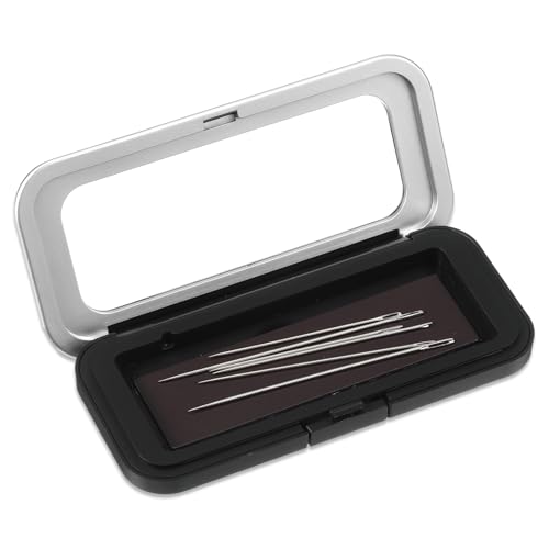 Thinp Magnetic Needle Case, Sewing Needle Holder with Clear Acrylic Lid Rectangle Magnetic Needles Holder Portable Secure Sewing Needles Storage Box for Sewings Quilting, Crafts, Small Pins (Medium)