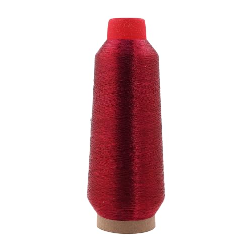 Mandala Crafts Metallic Burgundy Embroidery Floss for Sewing, 3281 YD Spool - color: Burgundy, size: 3000M 3281 Yard