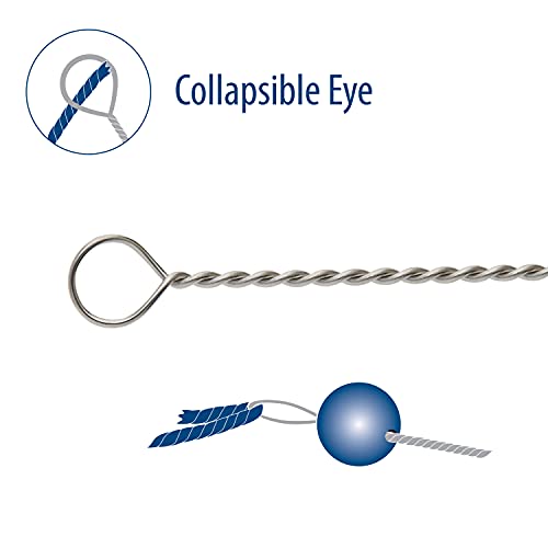 Griffin Soft Twisted Wire Needles, Fine Flexible Beading Needle, Pack of 25, Large Round Eye and Easy to Thread, Collapsible Eye Holds Threads, German Made, Use for Pearl Knotting and Silk Cord
