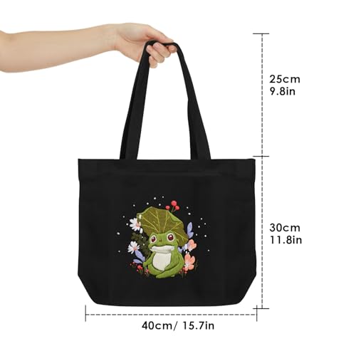 ERKOON Embroidery Canvas Tote Bag for Beginners, Floral Arts Crafts Cross Stitch Kits for Adults Including Stamped Embroidery Bag with Hoops, Needle, Instruction and Color Threads (Frog) - color: Frog