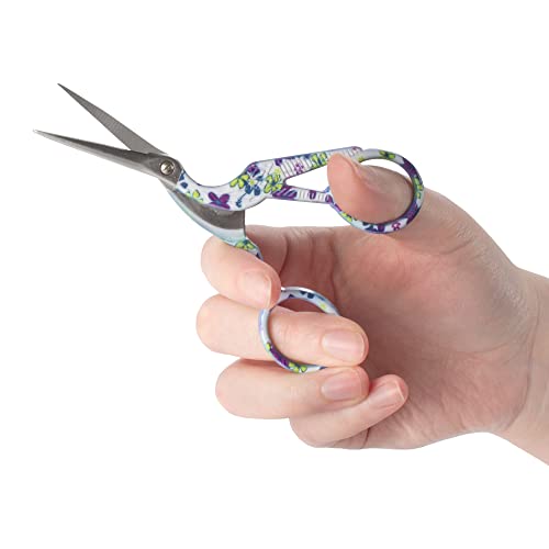 JubileeYarn Pointed Tip Embroidery Craft Stainless Steel Stork Scissors - Purple - 3 Units - color: Stork Purple, size: 3 Units