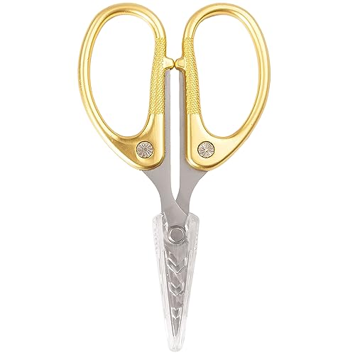 JubileeYarn Sharp Titanium Embroidery Craft Scissors w/Sheath - Gold - 1 Pair - color: Gold, size: 1 Unit