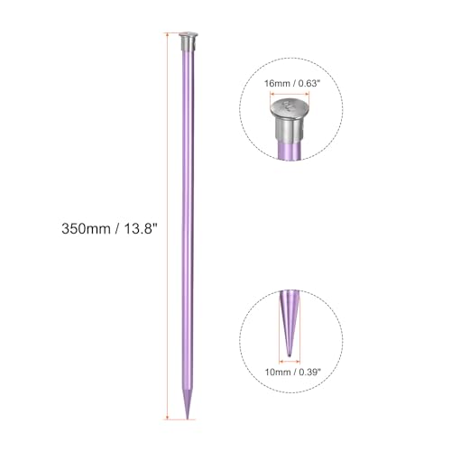 uxcell 4Pcs Aluminum Knitting Needles 10mm (US Size 15) Single Pointed Knitting Needle 13.8 Inches Length Metal Weaving Tool for Handmade Projects DIY, Light Purple - color: US Size 15, size: Light Purple