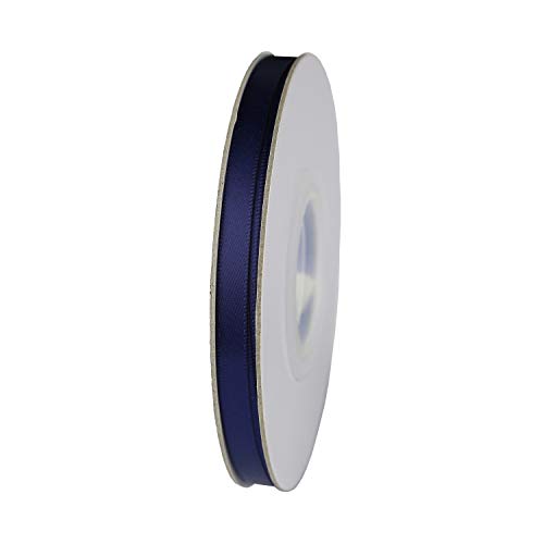 ITIsparkle 1/4" Inch Double Faced Satin Ribbon 50 Yards-Roll Set for Gift Wrapping Scrap Books Party Favor Hair Braids Baby Shower Decoration Floral Arrangement Craft Supplies, Navy Ribbon - color: Navy
