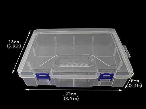 3Pack Large Clear Storage Boxes with Latch for Crafts - size: 3pcs Large Box