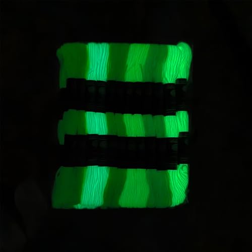 Glow in The Dark Embroidery Floss Glow Thread 24 Skeins(6 Colors*4) 8.75 Yards Per Skein for Embroidery Cross Stitch Friendship Bracelet DIY Handmade - color: 24 Skeins(6 Colors*4 Skeins)