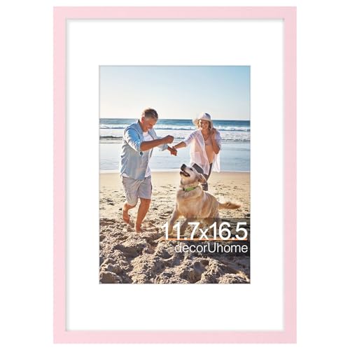 decorUhome A3 Picture Frame Fits 8.3x11.7 Photos with Mat, Pink - color: Pink, size: 11.7x16.5